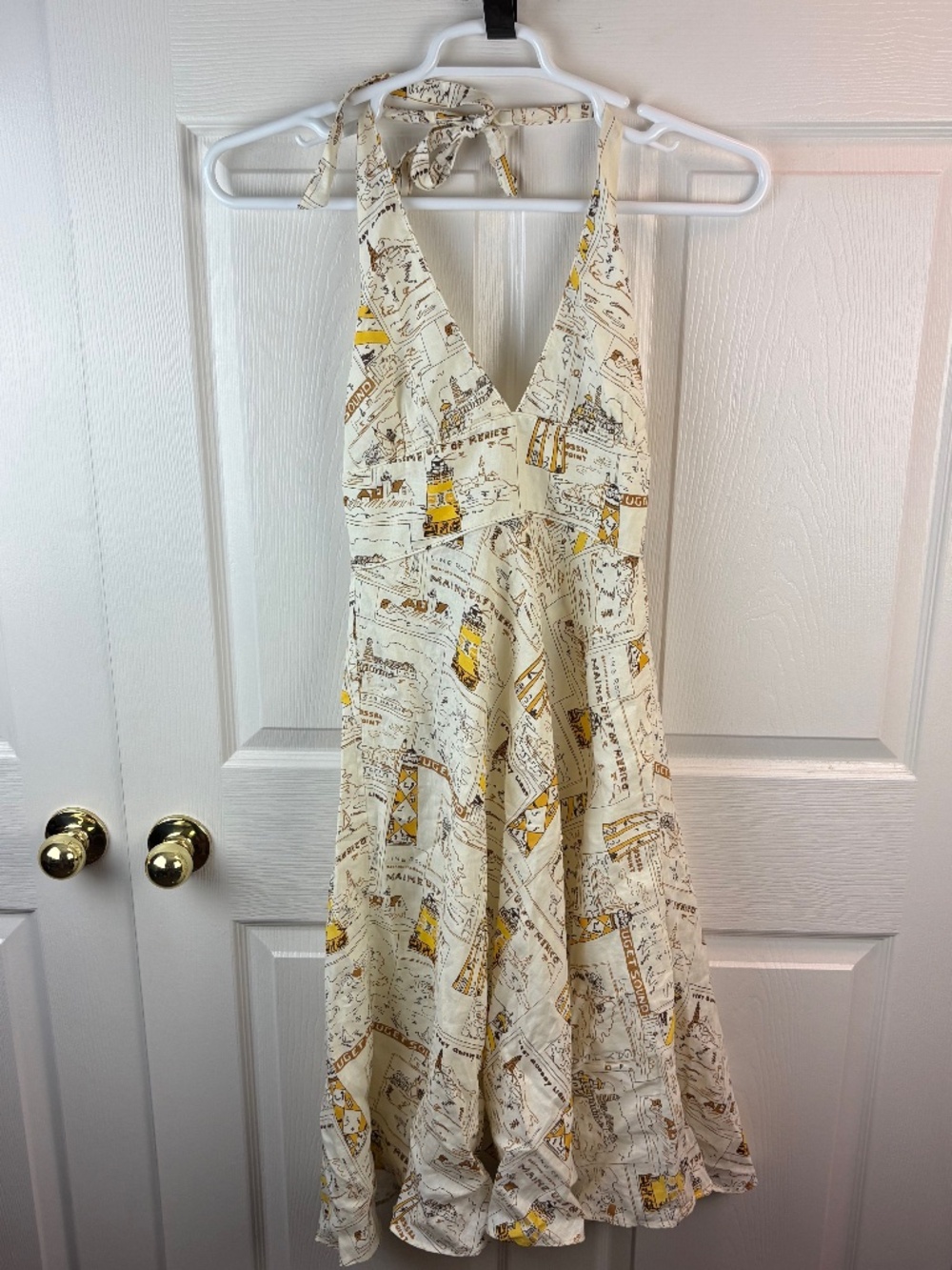 J.Crew Postcards Lighthouse Halter Linen Dress
